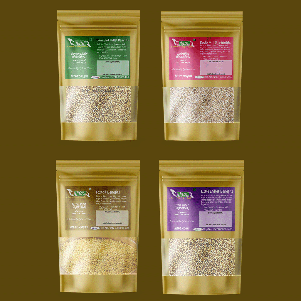 Millets Combo (Barnyard, Kodo, Foxtail and Little Millet) 500gmsx4 Combo